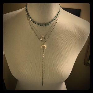 Free People Dana Point Silver/turquoise necklace